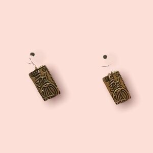 Japanese coin earrings in Antique Gold
